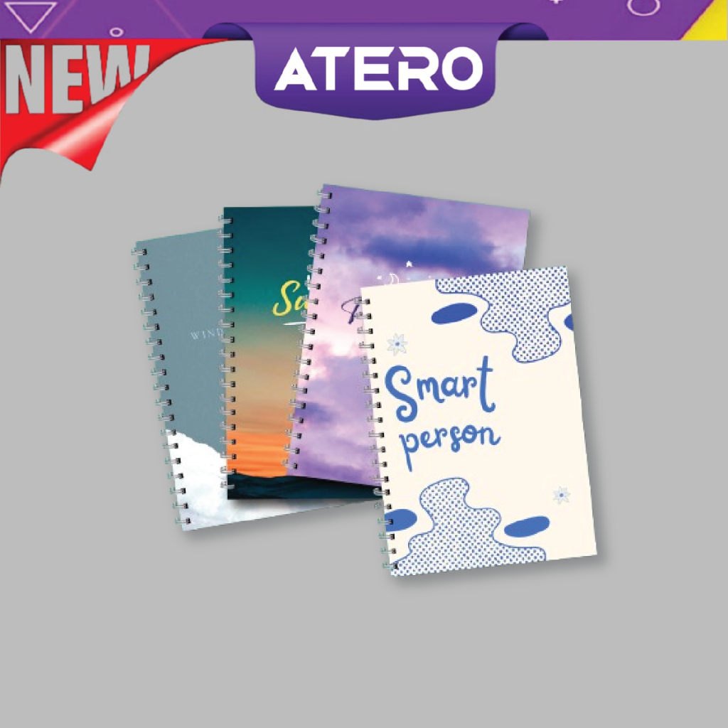 

Atero Notebook A6 Aesthetic Buku Mini Catatan Agenda Ring Sepiral