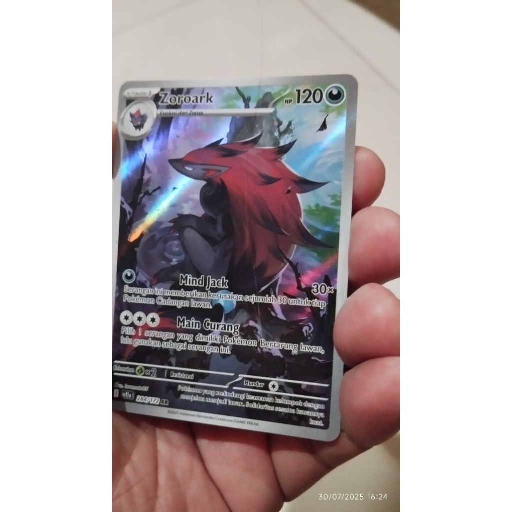 Zoroark AR sv11s Bosster Hitam & Putih TCG Kartu Pokemon Indonesia