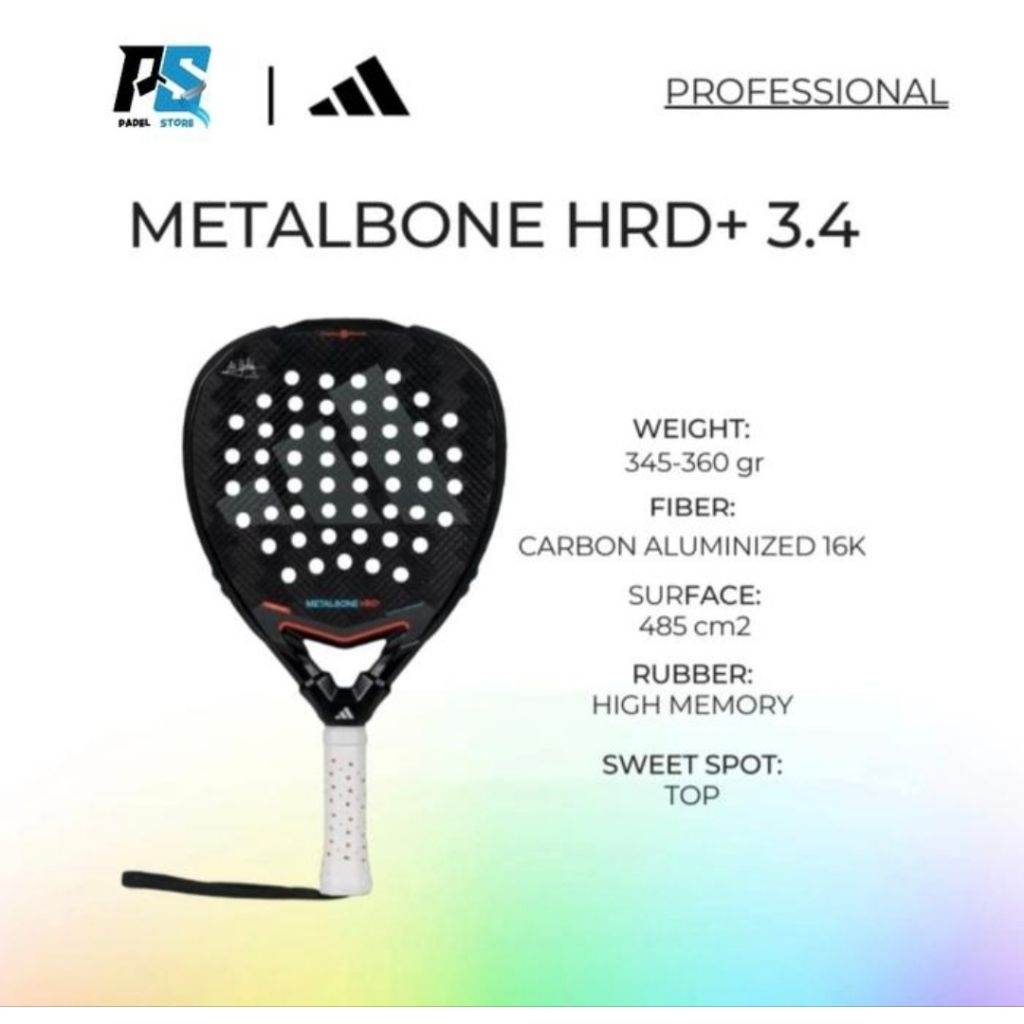 PADELSTORE | ADIDAS METALBONE HRD + 3.4 PADEL RACKET | RAKET PADEL | RAKET ADIDAS | ADIDAS