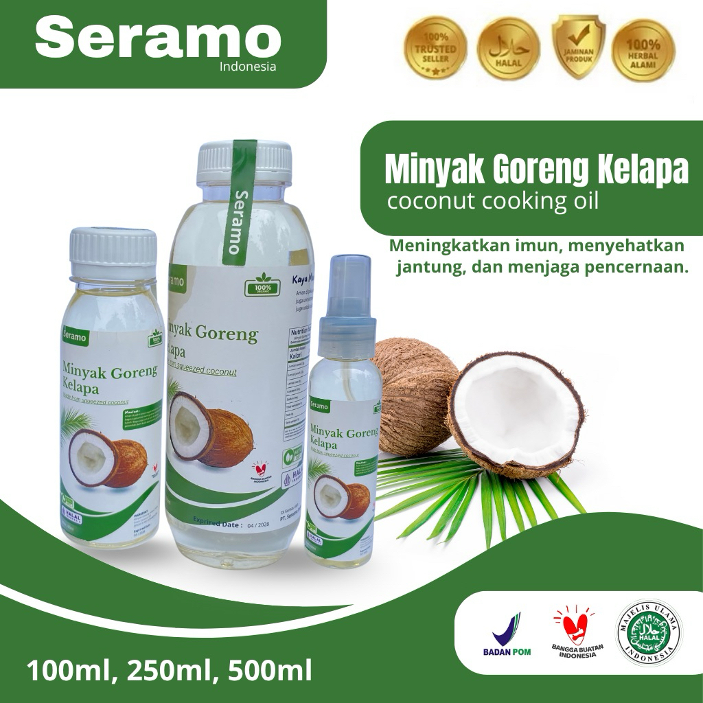 

Minyak Goreng Kelapa Seramo 100ml – 100% Asli, Gurih, Sehat, Bebas Kolesterol