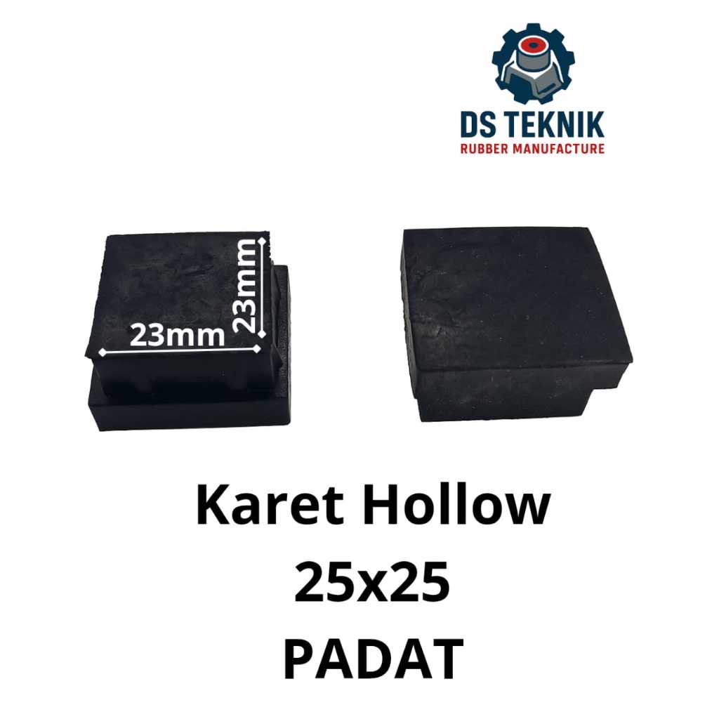 karet hollow 25x25 padat/karet kaki kursi/karet kaki meja besi hollow