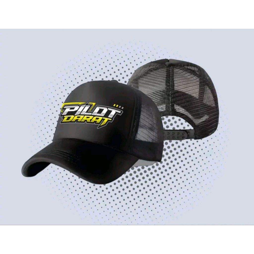 TOPI TRUCKER JARING PILOT DARAT KUNING