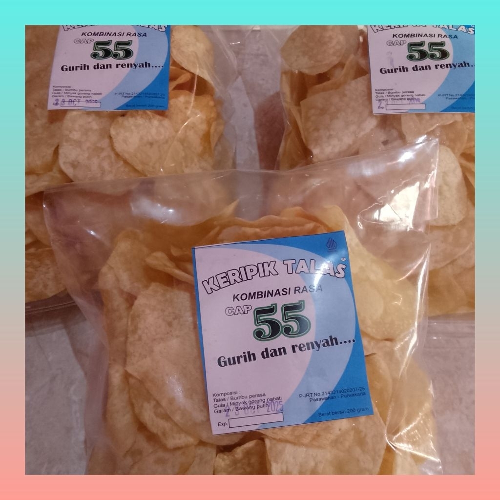 

Keripik Talas ( 200 gr) 3 bungkus gratis 1 simping