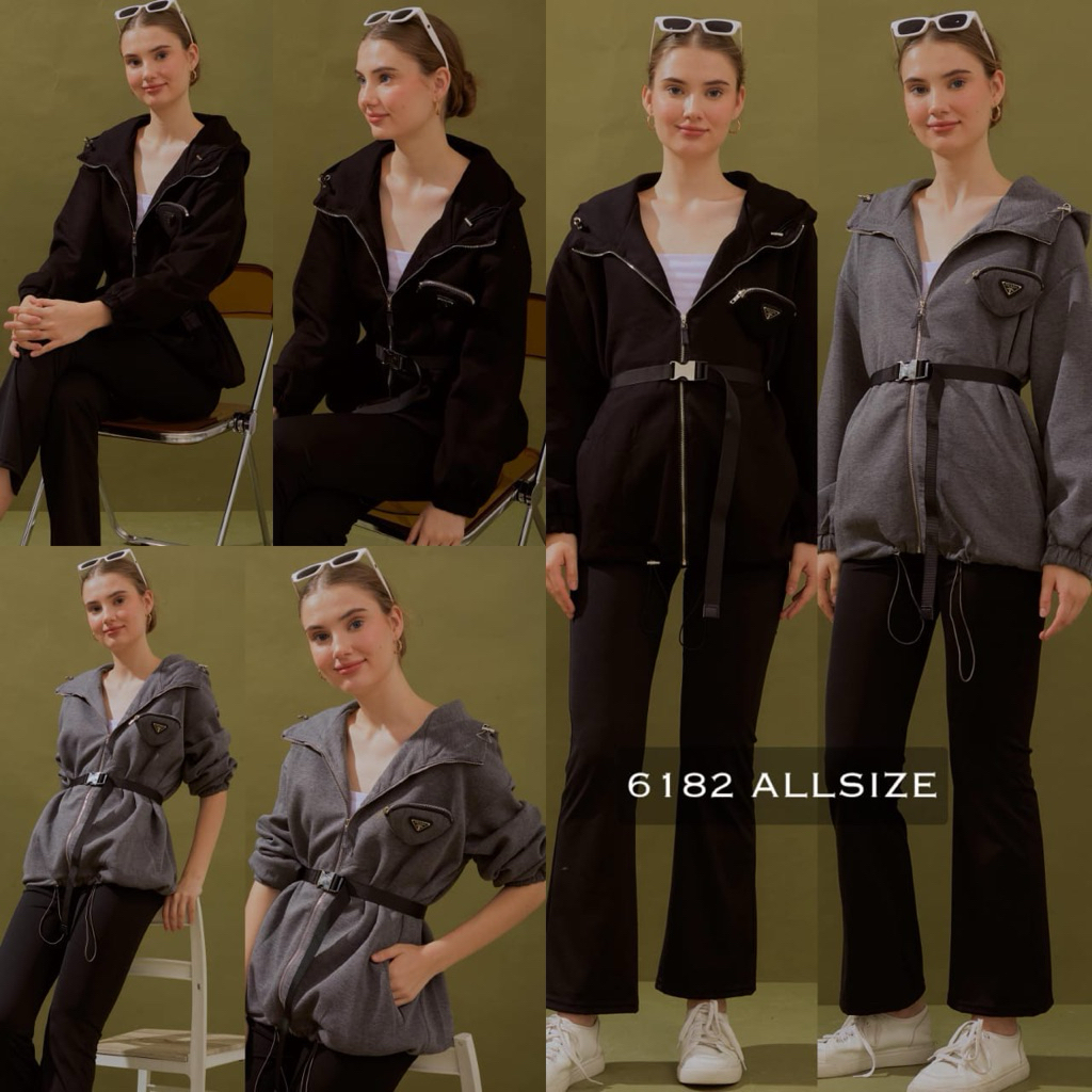 JACKET PRD +BELT ABU (BACA DESKRIPSI)