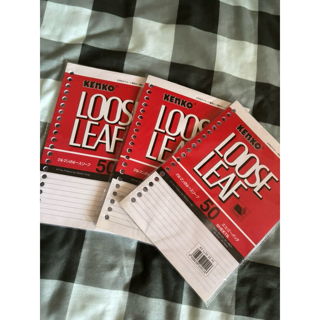 

(3pak) KENKO LOOSE LEAF A5 50 sheet file note kertas binder bergaris 30 lines kantor office stationery papers aksesoris