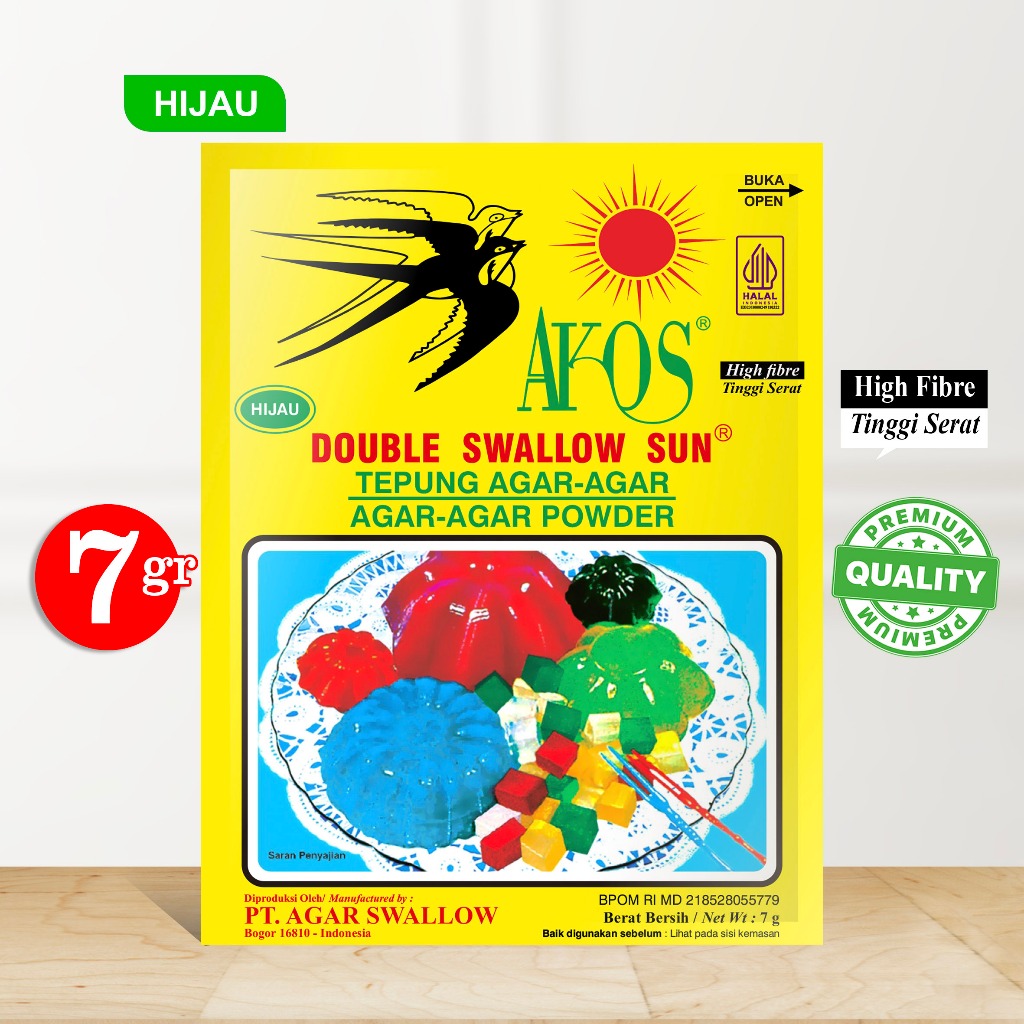 

AGAR SWALLOW DSS AKOS 7gr/pcs (KUALITAS PREMIUM)