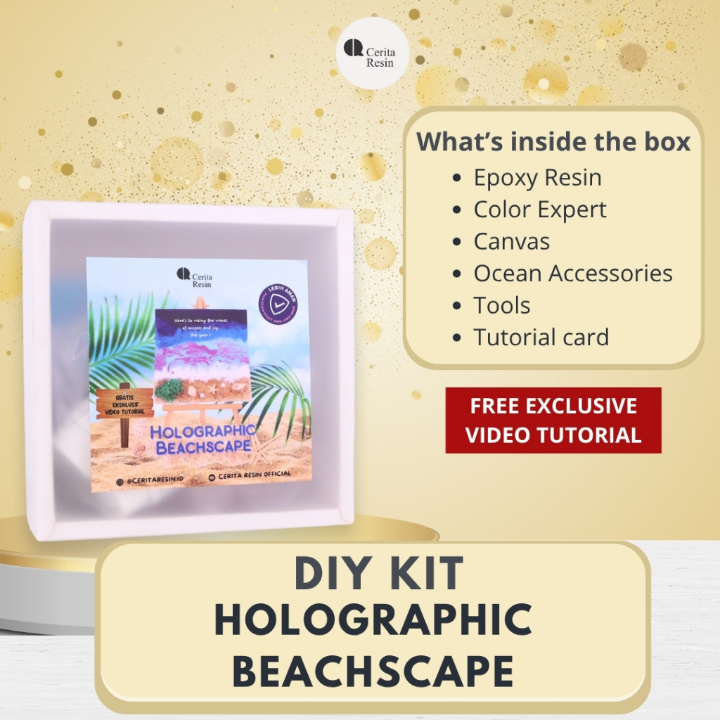 CERITA RESIN - Epoxy Resin DIY KIT Holographic Beachscape Resin Art