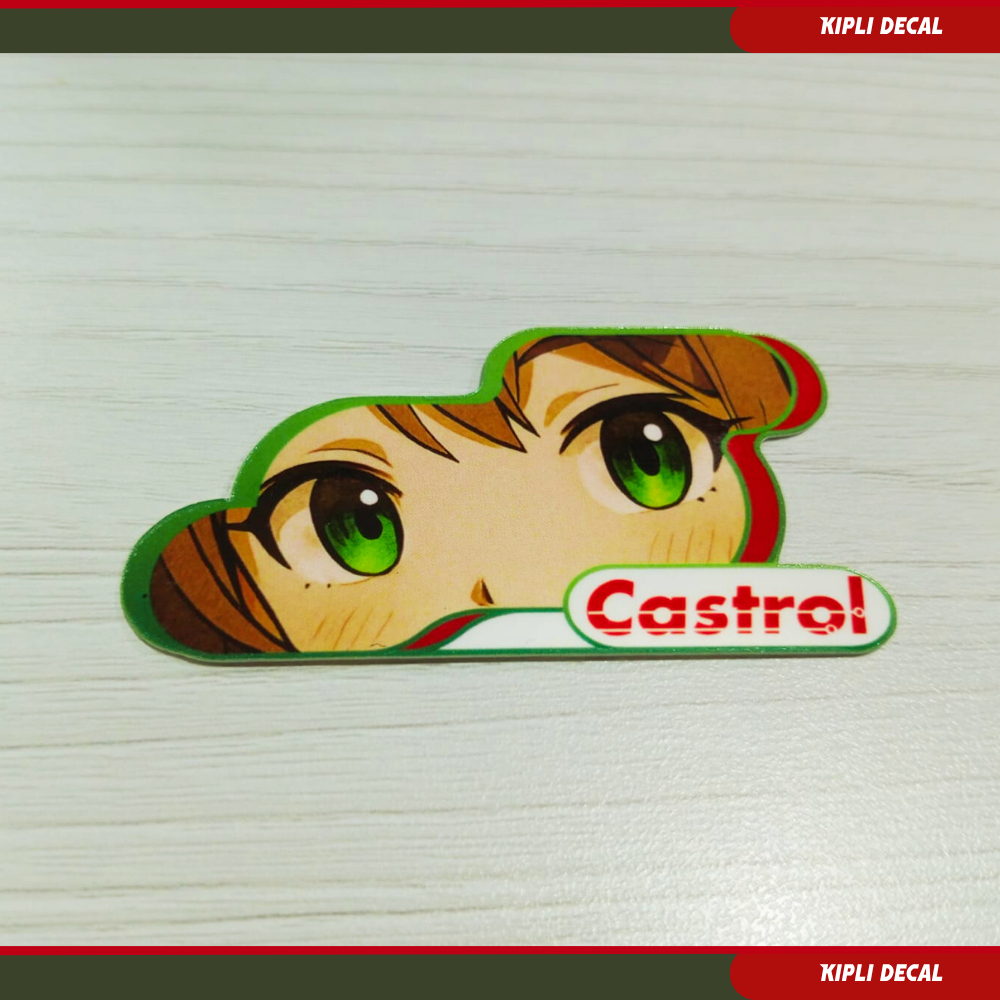 Stiker decal motor anime Hologram Castrol [Vinyl-laminasi-glossy]