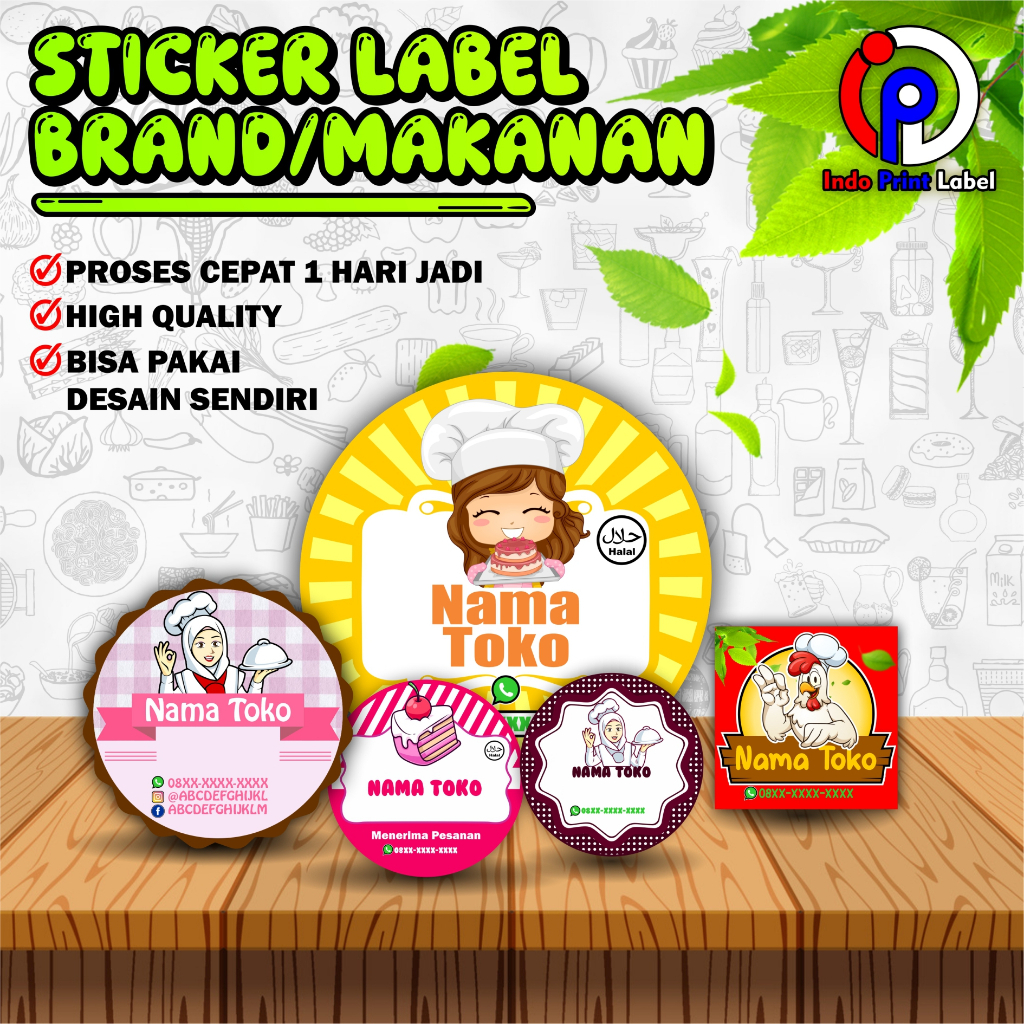 

125pcs STIKER LOGO KEMASAN / STICKER MAKANAN / STIKER LABEL / STIKER CUSTOM / CETAK STIKER