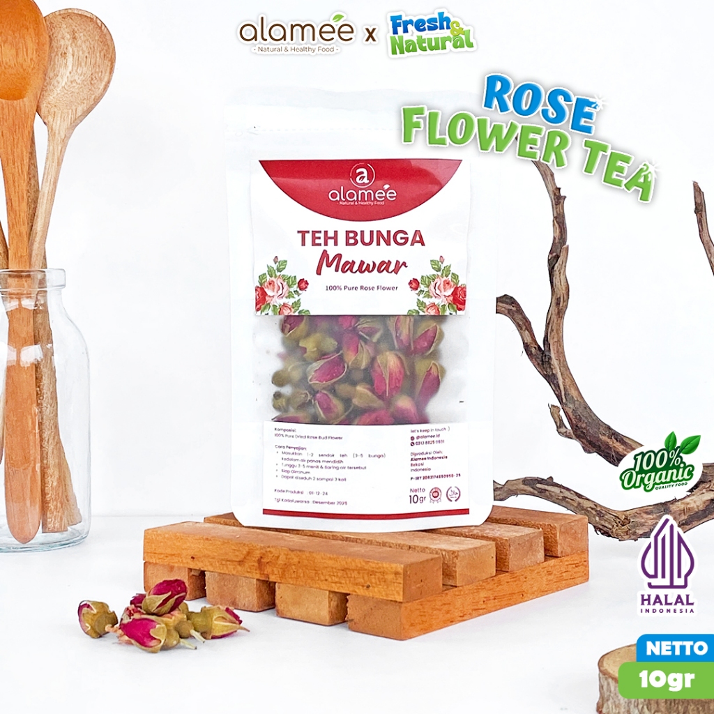

Teh Bunga Mawar Rose Flower Kemasan Tea Organik Kering Dried Alami 10gr fresh and natural