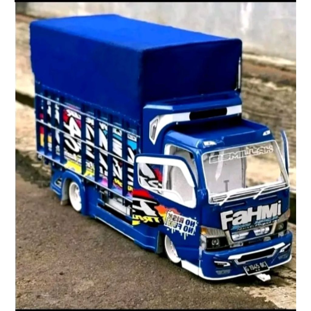 miniatur truk oleng biru murah fariasi full lampu