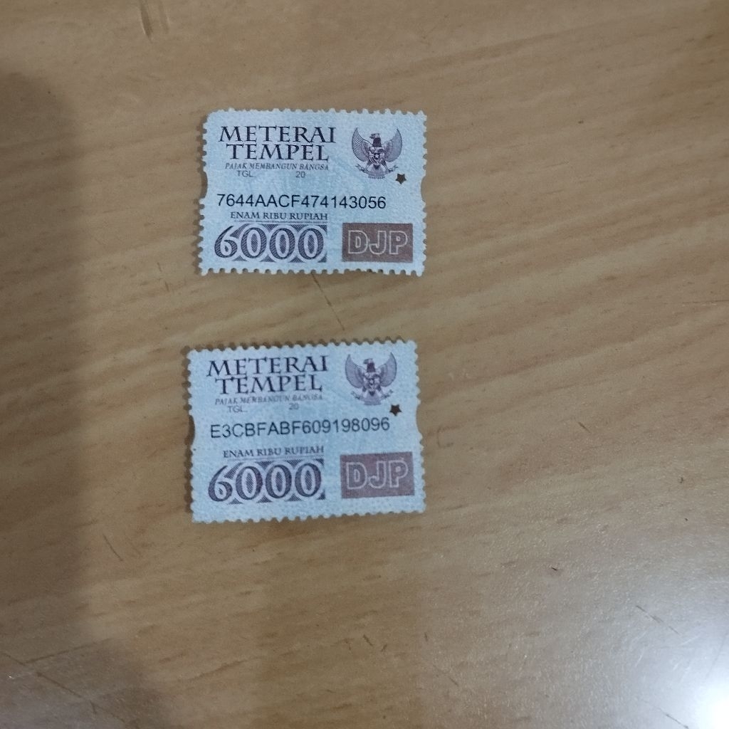 

Meterai Tempel Lama Belum Terpakai