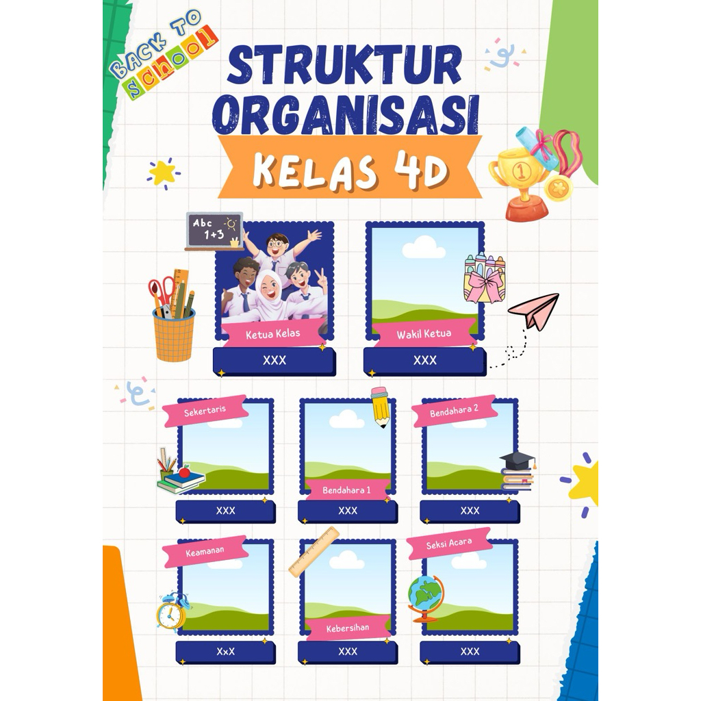 

Template Struktur Organisasi Kelas Desain Lucu | Cetak A4