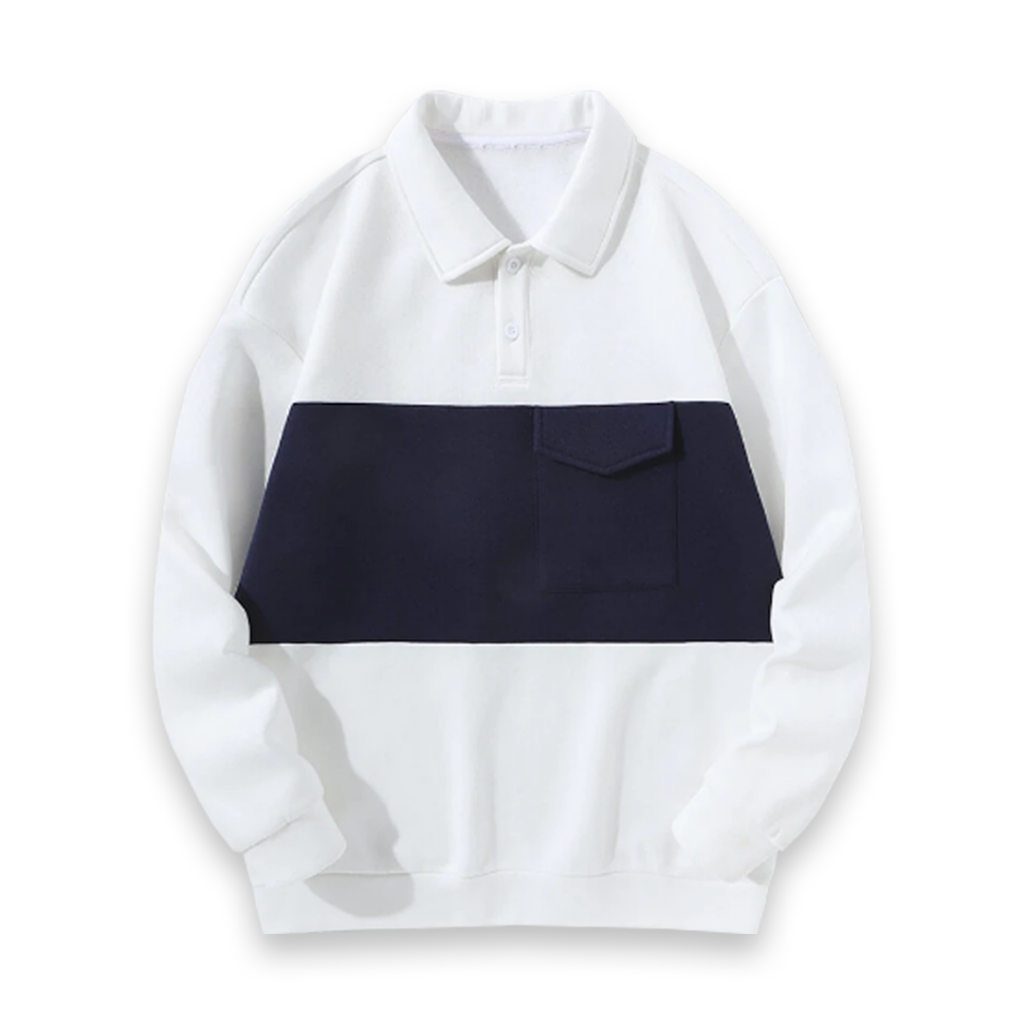 REEVANT Sweater Rugby Shirt Putih Cotton Fleece Big Size Jumbo M L XL 2XL 3XL 4XL 5XL