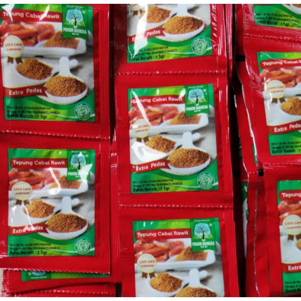 

BUMBU MASAK BUBUK CABAI RAWIT CAP POHON MANGGA . Renteng(12pcs)