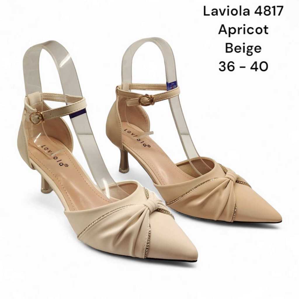 Laviola 4817 Apricot/Beige sepatu sandal heels wanita