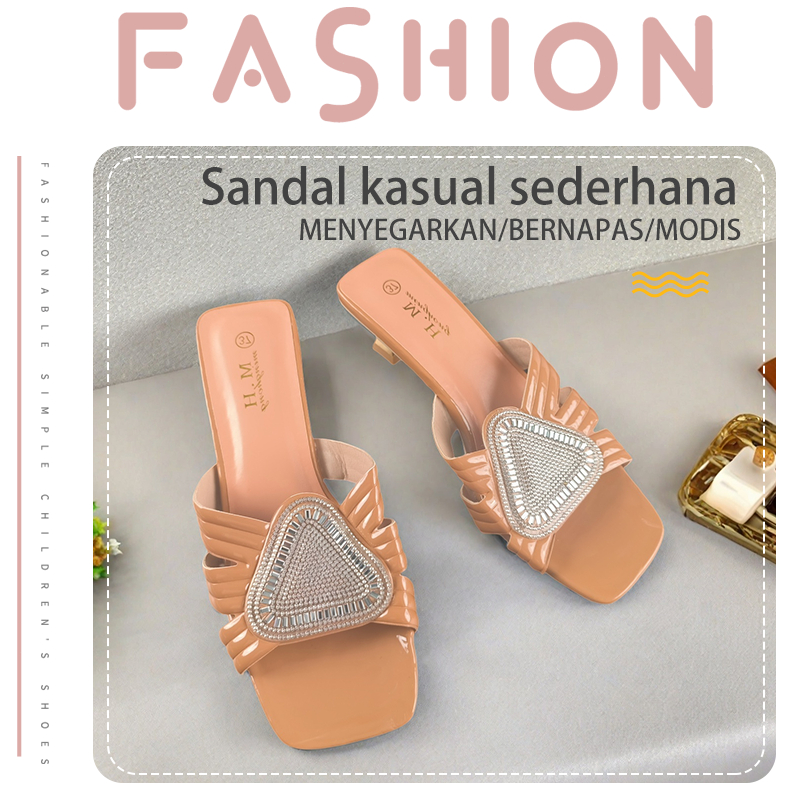 Geovany Heels Tali Wanita / Heels Kaca 3 cm