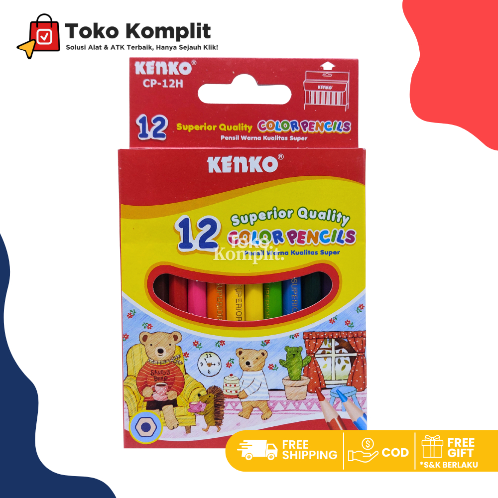 

Komplit - Pensil warna Kenko 12 warna pendek CP-2H/Pensil Warna/Colour Pencil