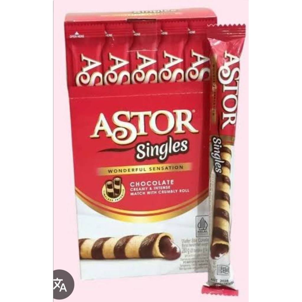 

astor singles box wafer rool coklat (20 pcs)