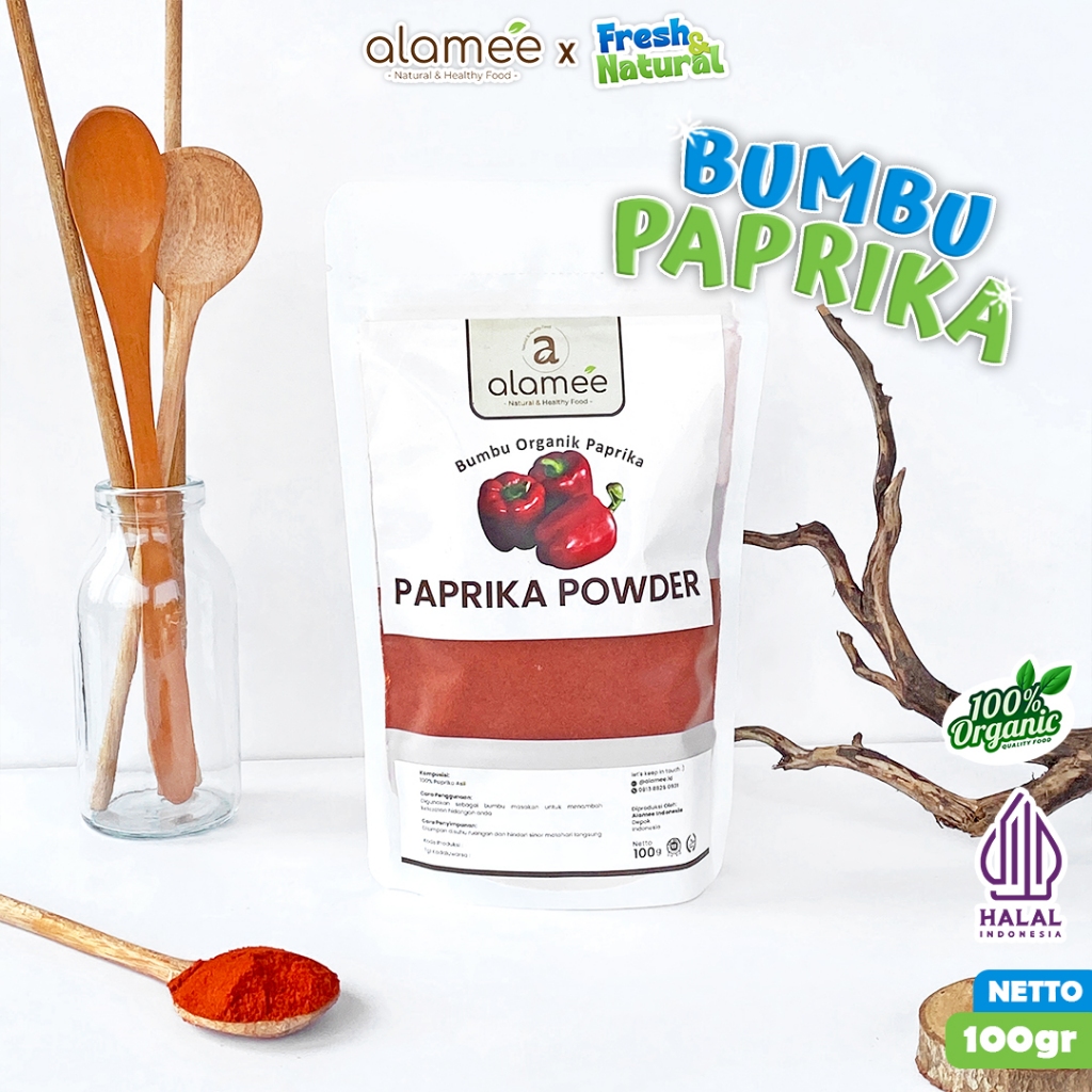 

ALAMEE Paprika Bubuk Powder Ground Bumbu Dapur Instan Organik Murni Asli 100g fresh and natural
