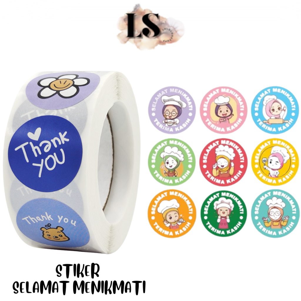 

LS - STIKER SELAMAT MENIKMATI STICKER BULAT ROLL MAKANAN KUE THANKYOU TERIMA KASIH 500 PCS H787