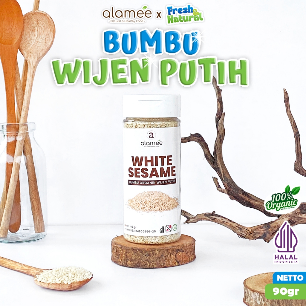 

ALAMEE Wijen Putih White Sesame Seed Bumbu Dapur Organik Masak Tanpa Campuran 90g fresh and natural