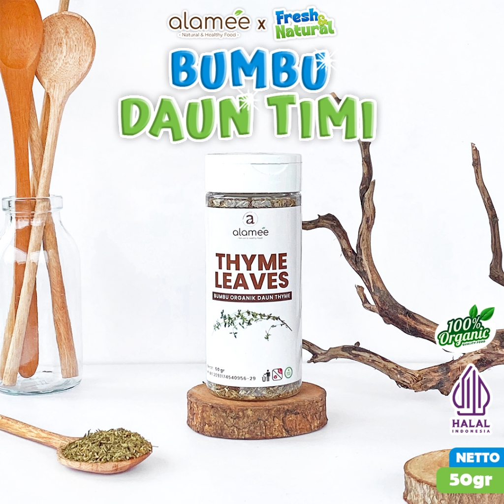

ALAMEE Thyme Kering Daun Timi Bumbu Dapur Organik Garnish Dried Leaves Murni 50g fresh and natural