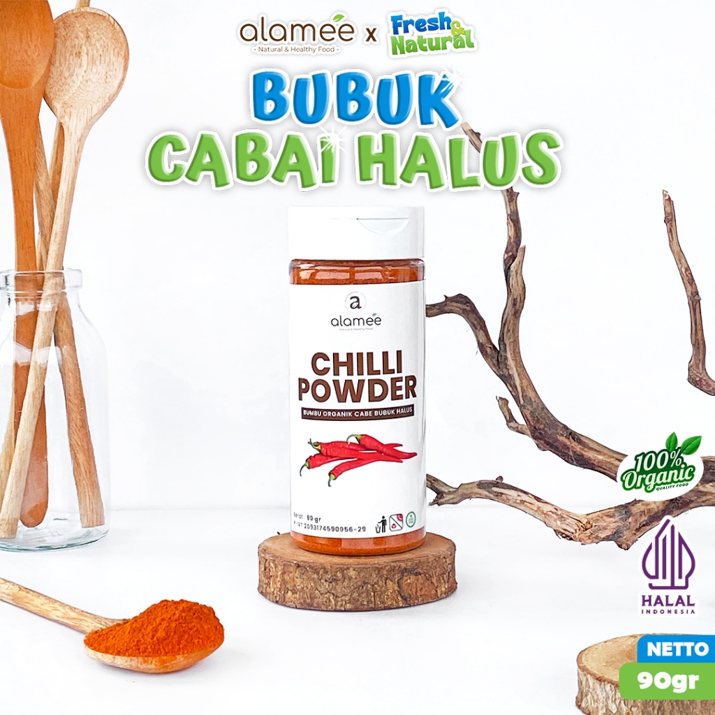

Bumbu Cabe Cabai Bubuk Kering Halus Pedas Chilli Seasoning Powder Cabai Dapur 90g fresh and natural