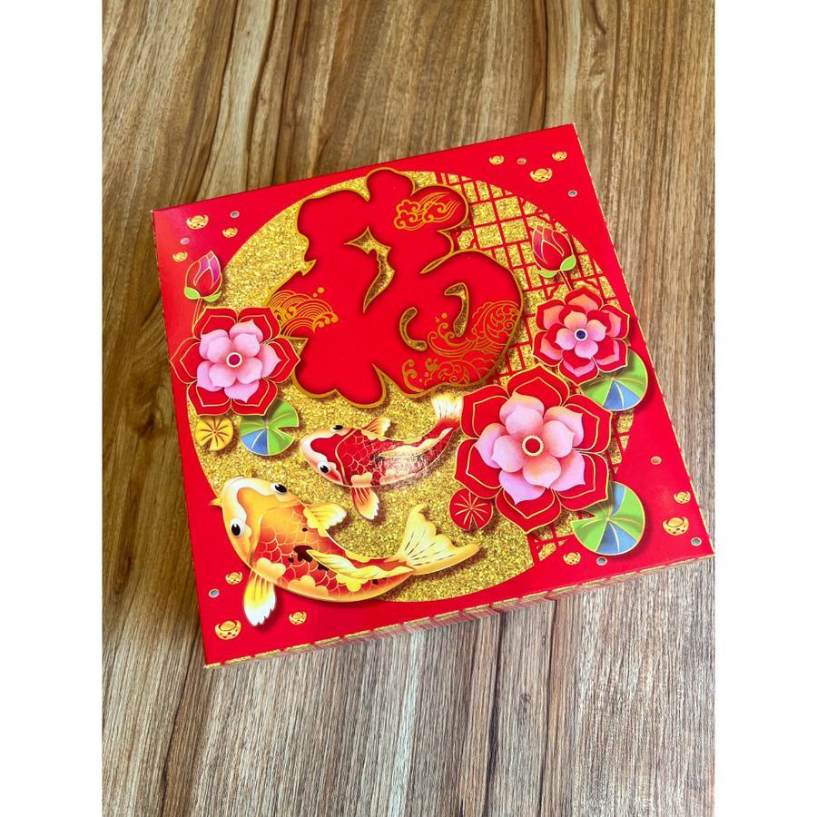 

Cake Box Roti Imlek Kotak Kue CNY Packaging Lapis Legit Ukuran 22x22x8 cm
