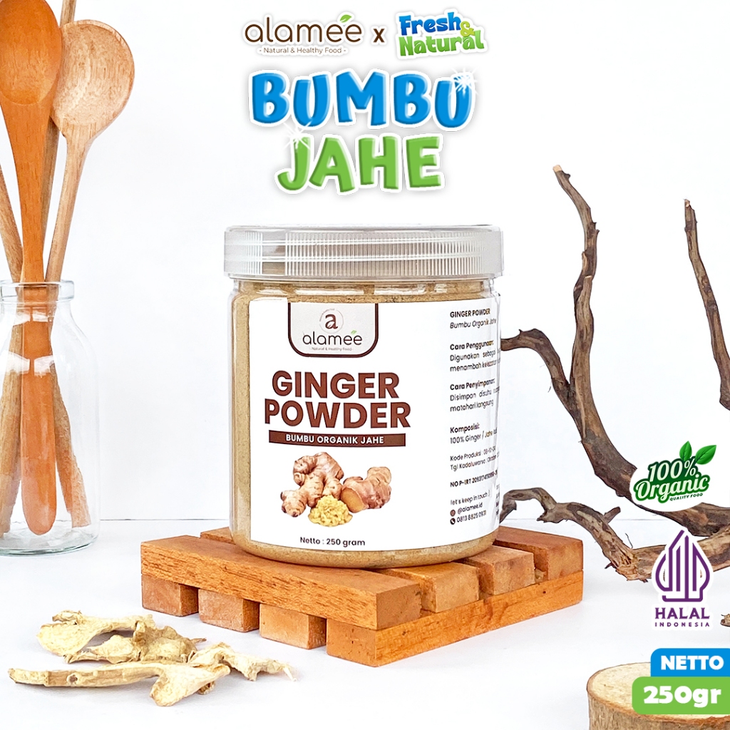 

ALAMEE Jahe Bubuk Ginger Powder Bumbu Dapur Instan Asli Murni Tanpa Gula 250gr fresh and natural