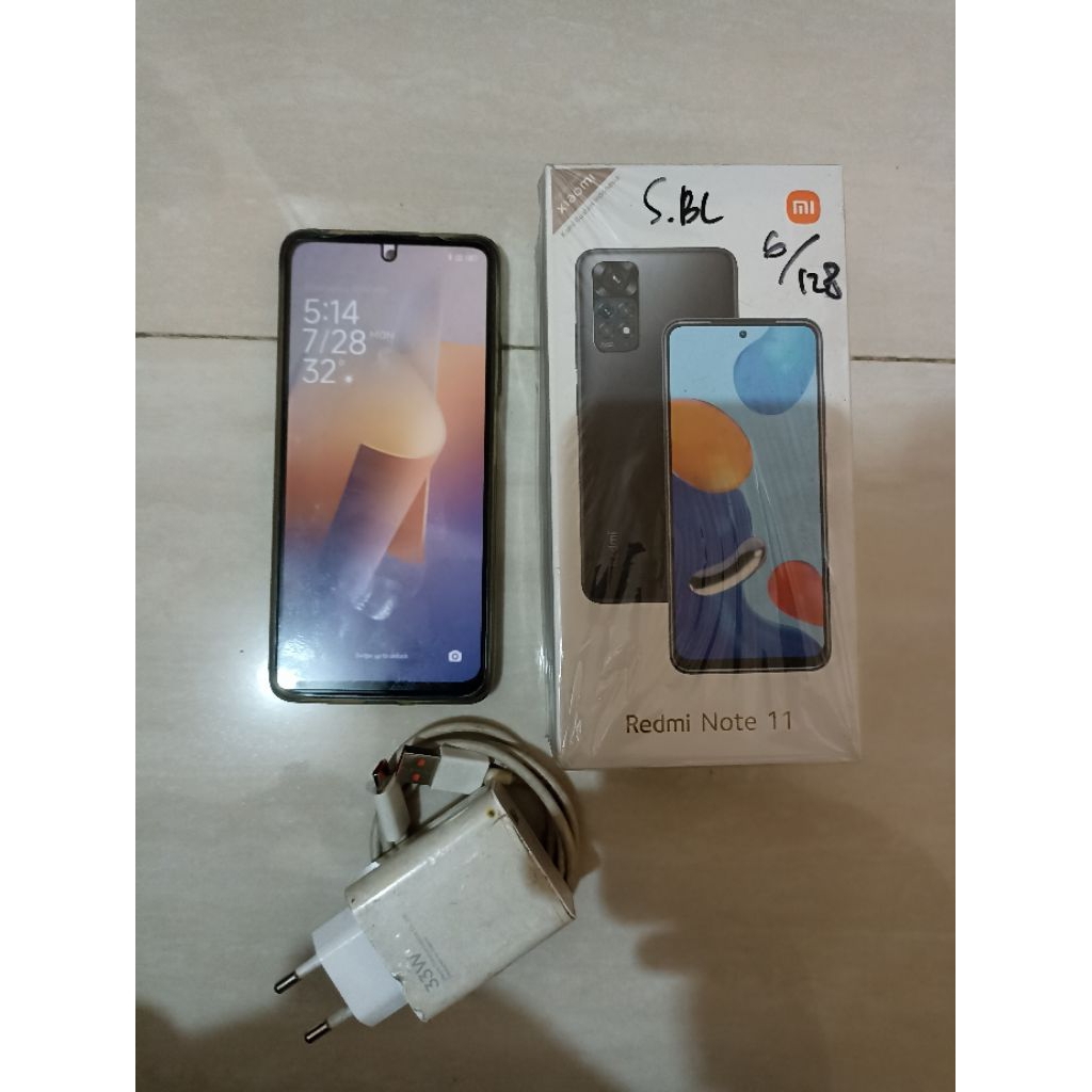 Redmi Note 11 6+2/128 (Pre-Loved),, Full set lengkap no minus