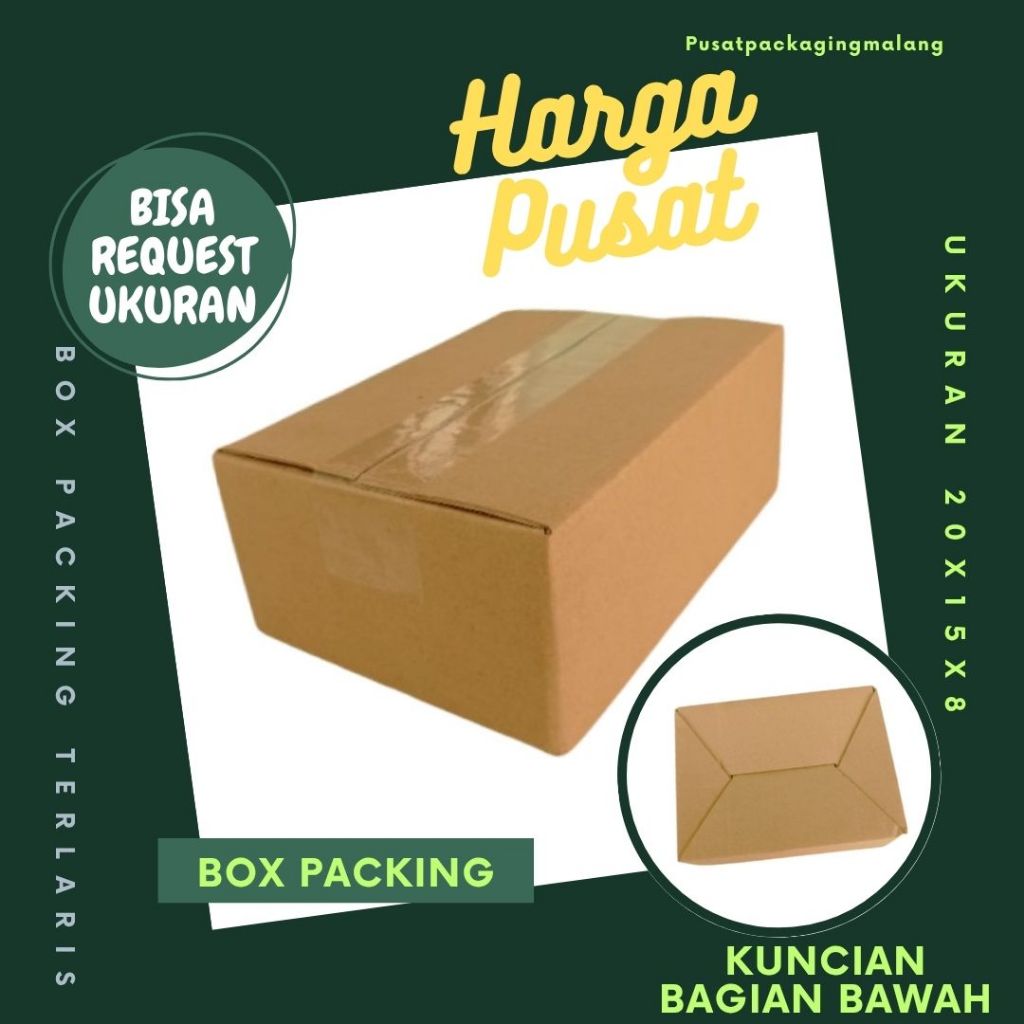 

Kardus 20x15x8 Box A0 Packing Karton Dus Kotak Kemasan kosmetik Jamu Obat Madu Pusat Packaging