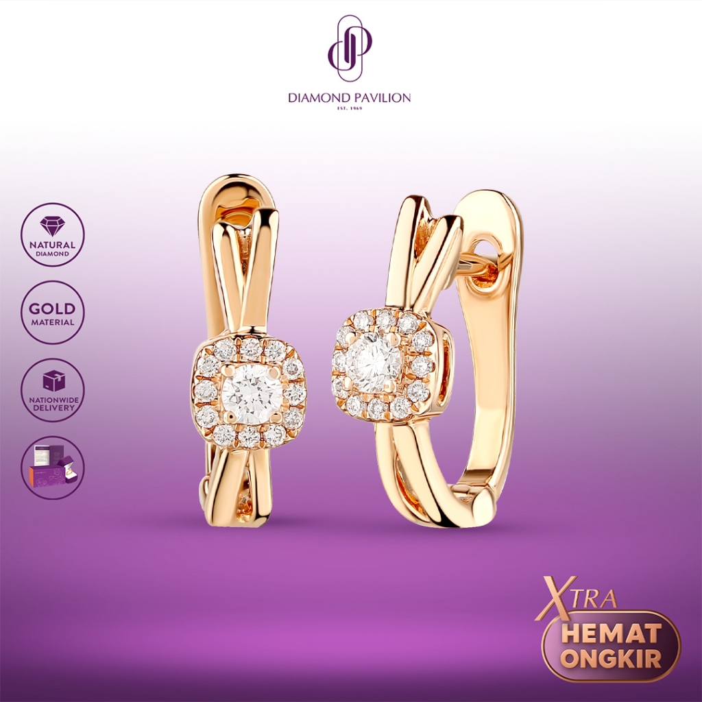 Diamond Pavilion Anting Emas Batu Berlian Crisan Earring