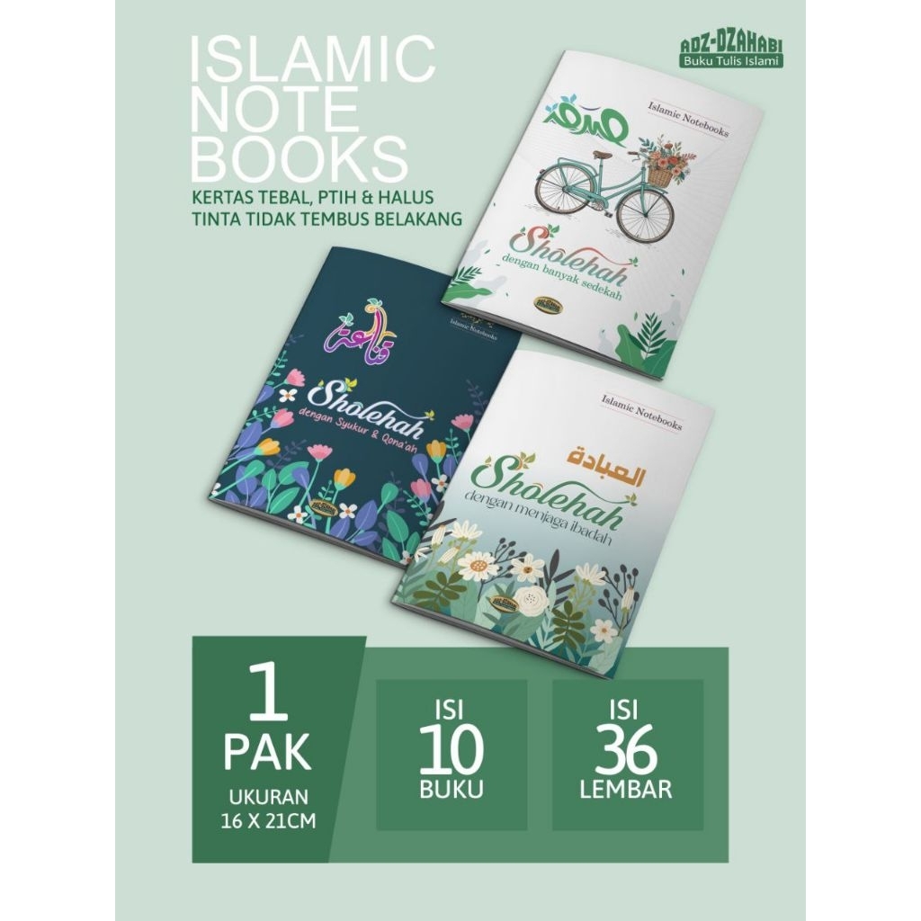 

Buku Tulis Islami Adz Dzahabi | Satuan Buku Tulis Sunnah Faceless | Anak Sholehah | Aku Sholeh | Anak Islam | Notebook Sholehah | Catatan Ta'lim