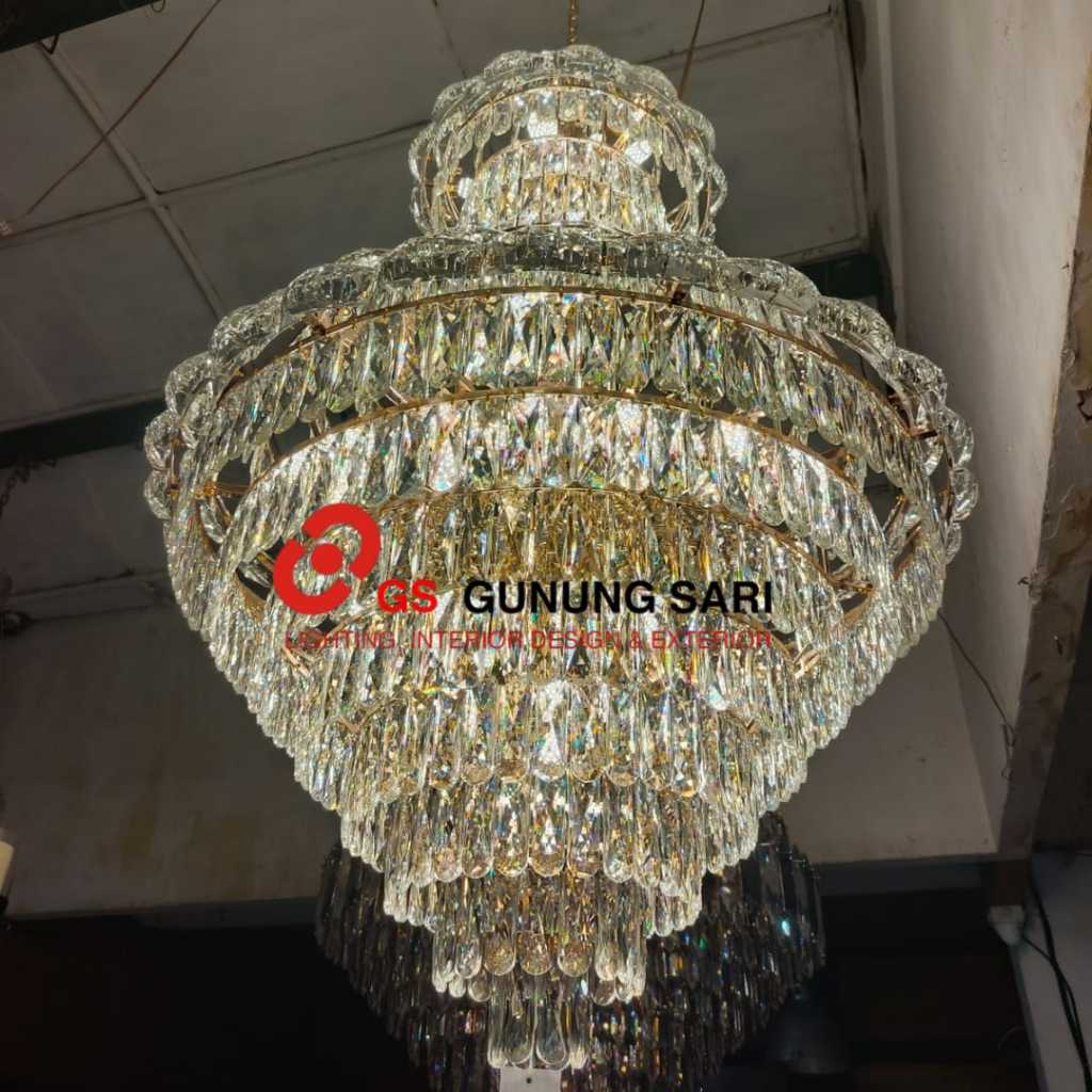 Lampu Void Lampu Masjid Lampu Void Kerang Lampu LED KRistal asli Kristal Bening Lampu Mewah Antik El