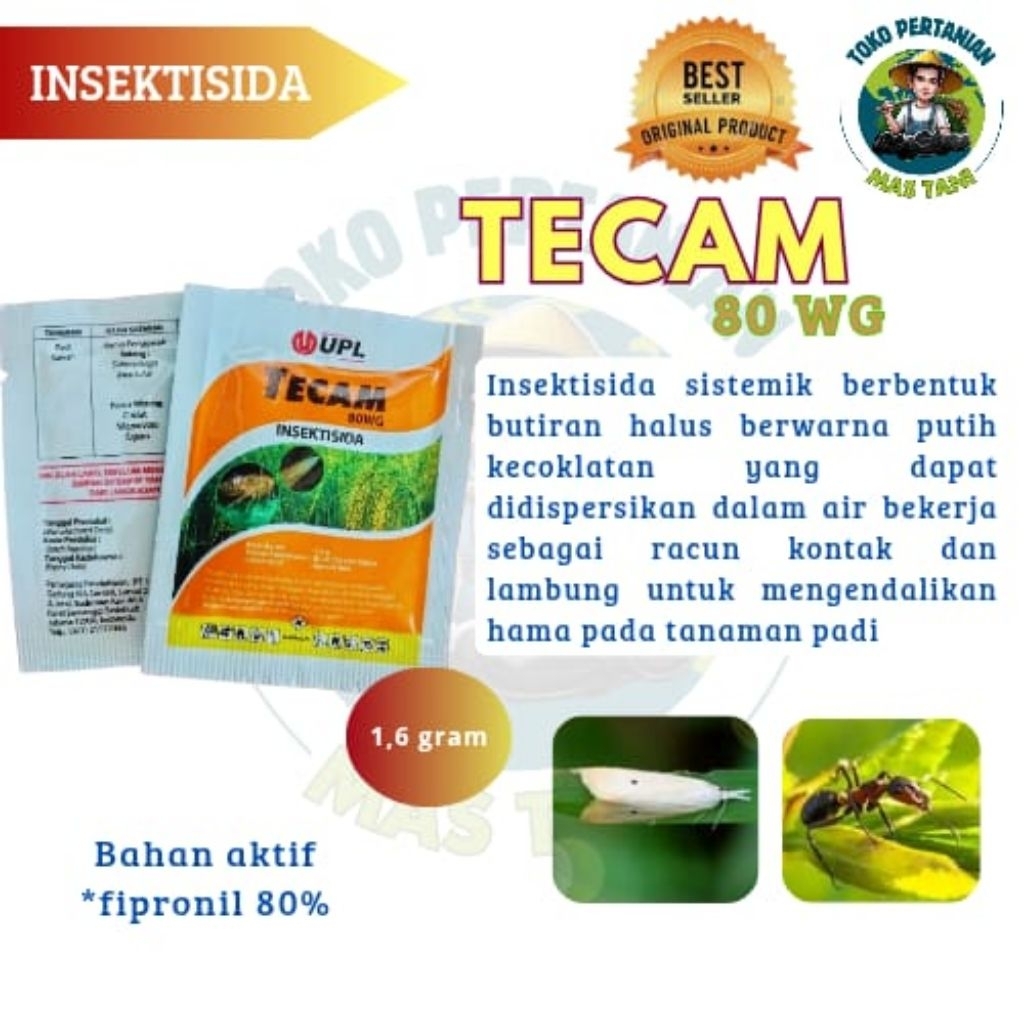 Tecam 80 WG 1 slop isi @5 sachet dan 1 sachet insektisida fipronil regent 80 WG pembasmi semut kutu 
