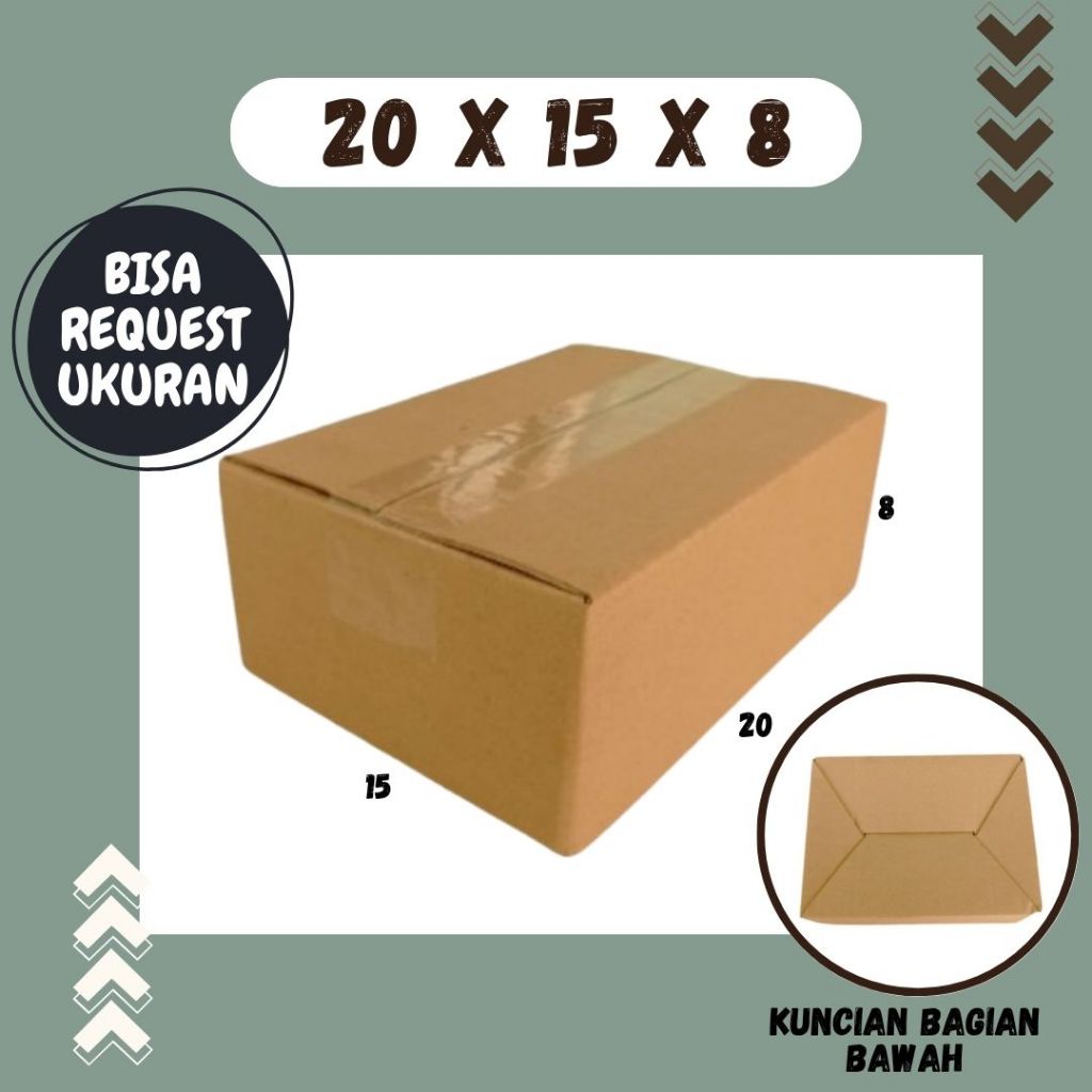 

Kardus 20x15x8 Box A0 Packing Karton Dus Kotak Kemasan kosmetik Jamu Obat Madu Agen Kertas KFC