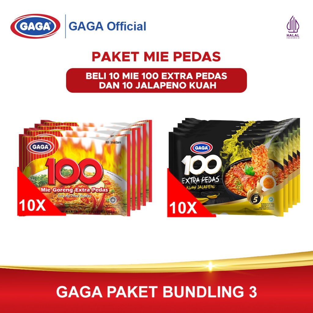 

GAGA 100 Kuah Jalapeno 10 pcs + GAGA 100 Extra Pedas 10 pcs (GG180)