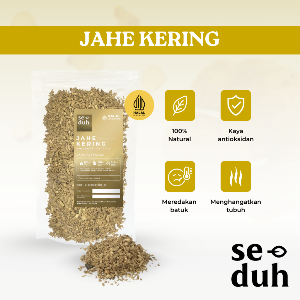 SEDUH TEA & TISANE | Jahe Gajah Kering / Dehydrated Ginger Flakes / Herbal Roots 10gr - 50gr