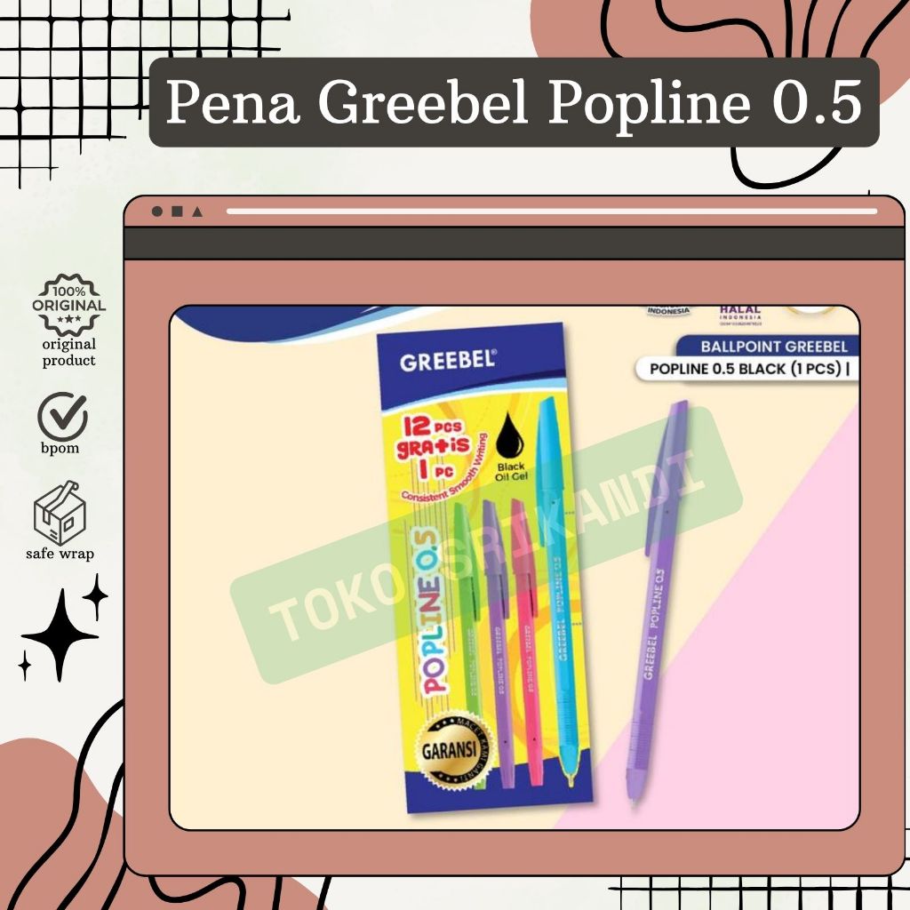 

Pena Greebel Popline Satuan/Eceran