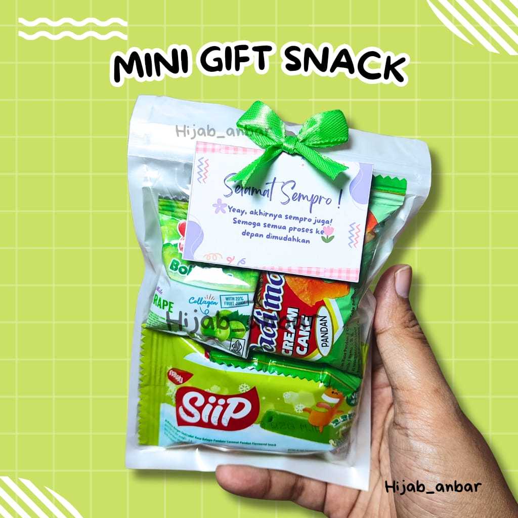 

Mini Gift Snack Tema Hijau- Hadiah Ulang tahun Mini snack ulang tahun frebie gift ultah