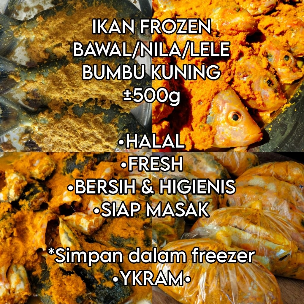 

Ikan Segar BAWAL NILA LELE marinasi bumbu kuning ± 500g Frozen