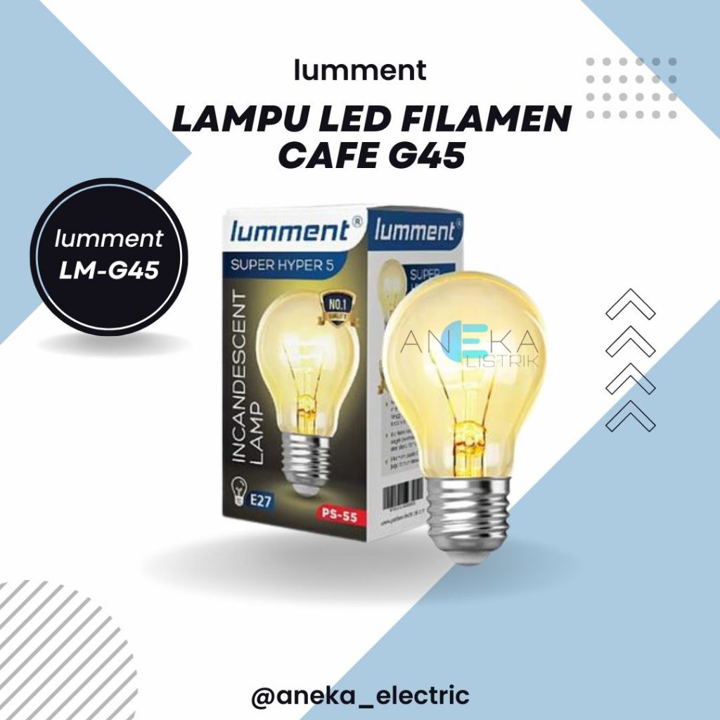Lampu LED Filamen Cafe G45 Bohlam Kaca Lampu Bola LED