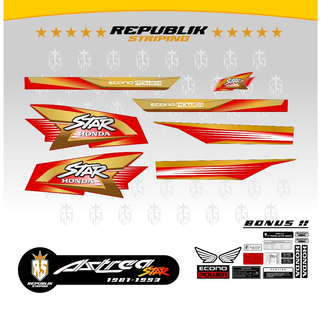 STRIPING ASTREA STAR / STIKER ASTREA STAR / STICKER ASTREA STAR