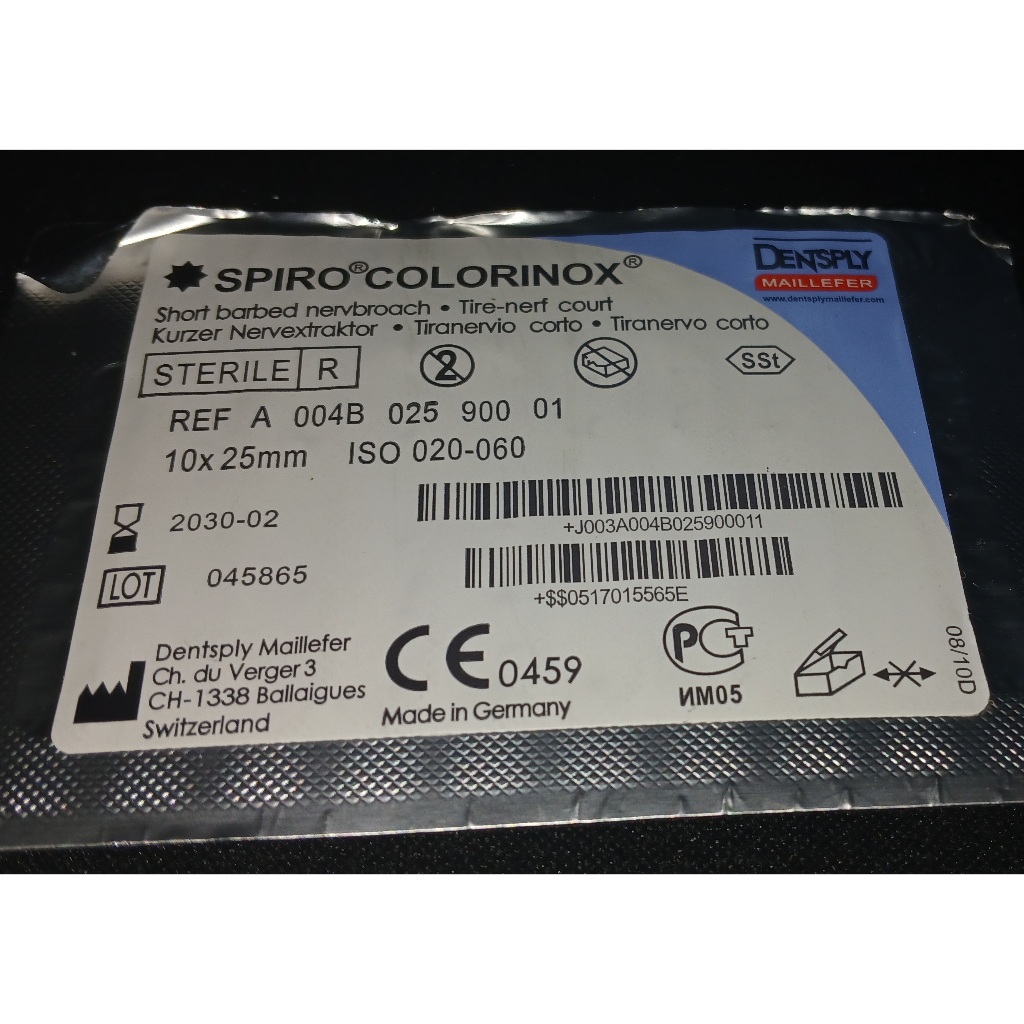 SPIRO COLORINOX Panjang: 25 mm ISO size: 020–060