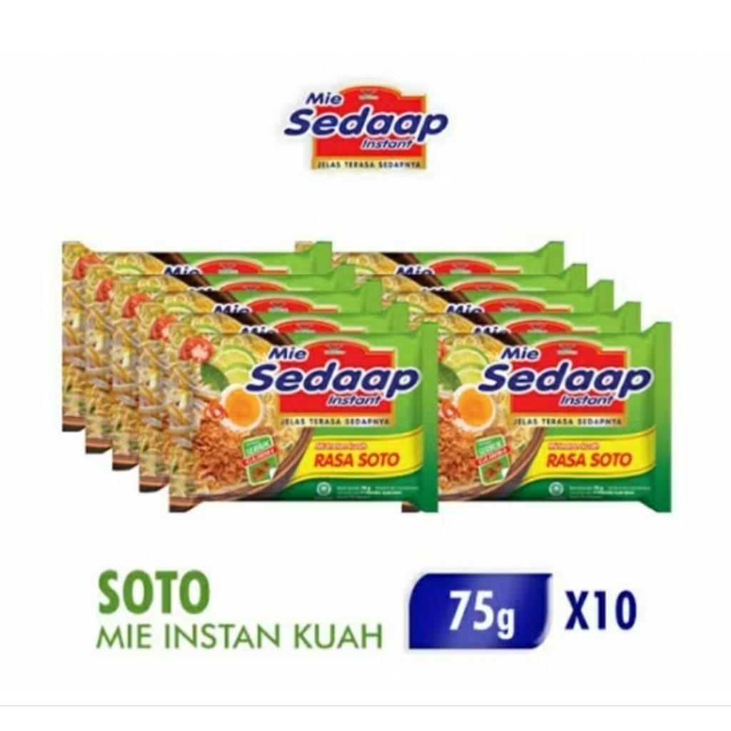 

Paket Hemat mie sedap kuah Soto (10pcs)