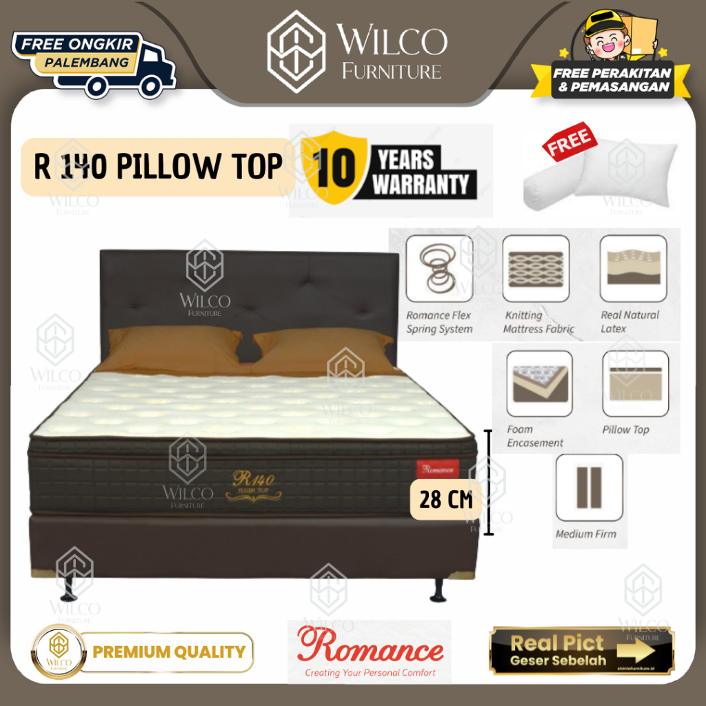 Kasur Matras Romance  R140 Plus Top | Springbed Romance R14 Plustop Tinggi 28 Cm Murah Palembang