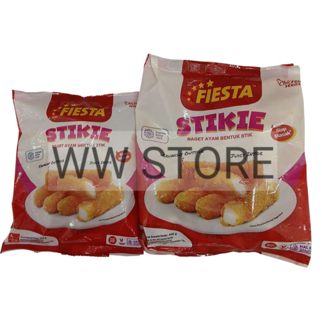 

Naget ayam bentuk stik SIAP MASAK halal MUI FIESTA STIKIE Stick Chicken Nugget 200g 400g
