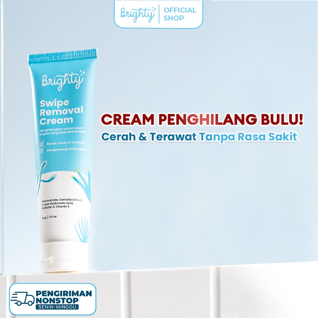Brighty Swipe Removal Cream Waxing Ketiak Perontok Bulu Permanen Pencukur Bulu Sugar Wax Hair Remova