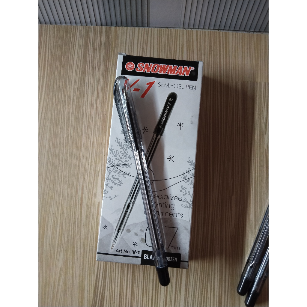 

BOLPOINT SNOWMAN V-1 SEMI- GEL BLACK PEN 1 PACK [12PCS]